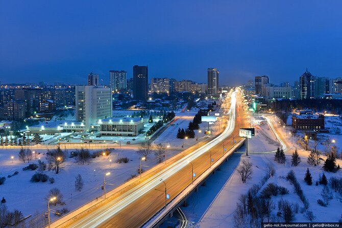 Зимний Новосибирск с высоты